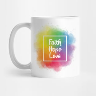 faith hope love rainbow brush Mug